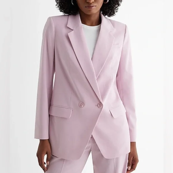 Express XS soft pink double breast blazer - Picture 7 of 8